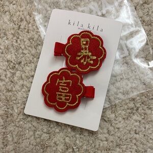 Red and Gold Wonen/ Kids Hair Clips